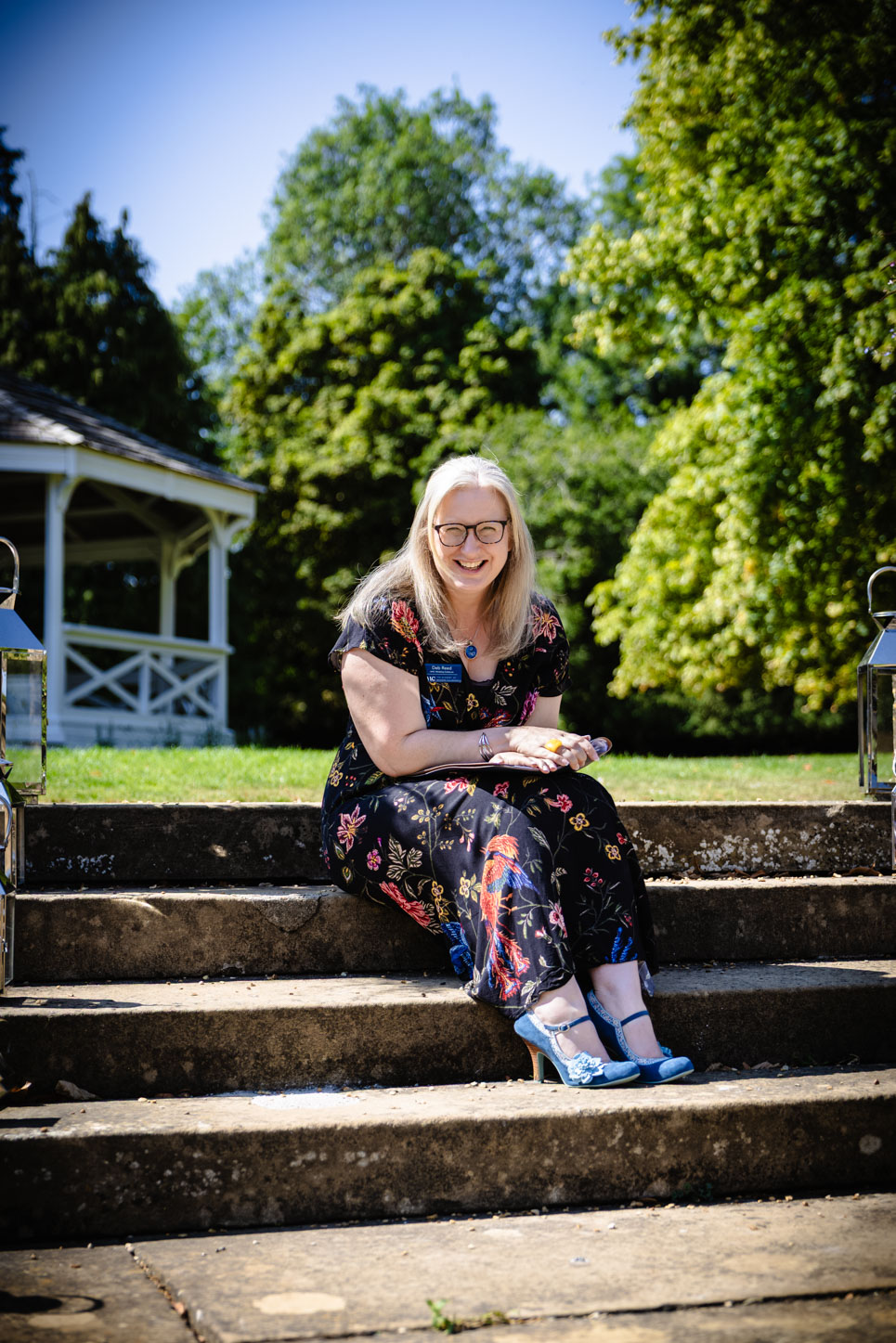Deb Reed Celebrant Essex Colchester hugging Gary and Annette at their wedding.